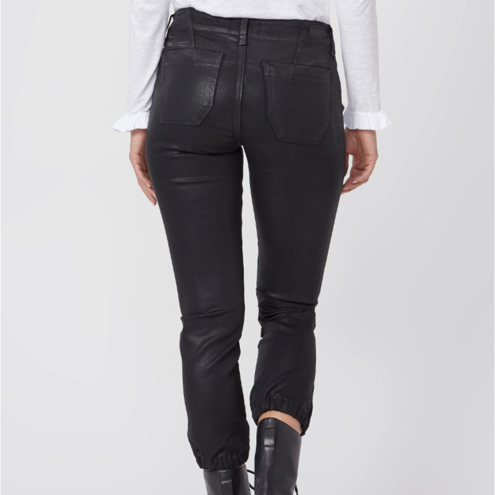 PAIGE Mayslie Jogger Pants in Black Fog Luxe Coated​​​​​​​​​​​ - Picture 3 of 4